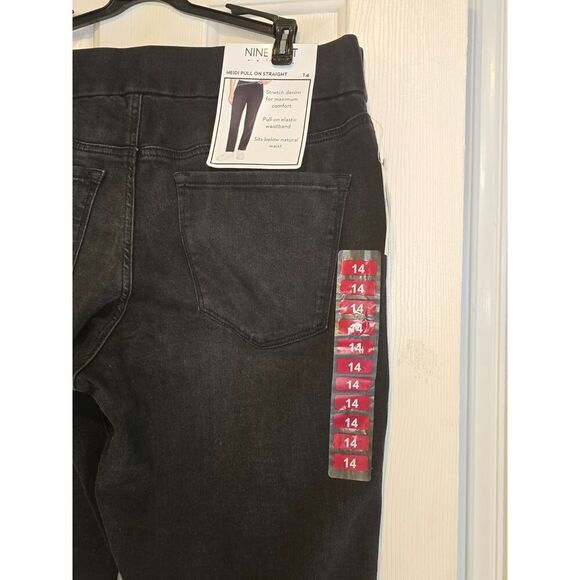 NWT Nine West Denim Heidi Pull On Jeans Black Size 14 Plus - Picture 12 of 12